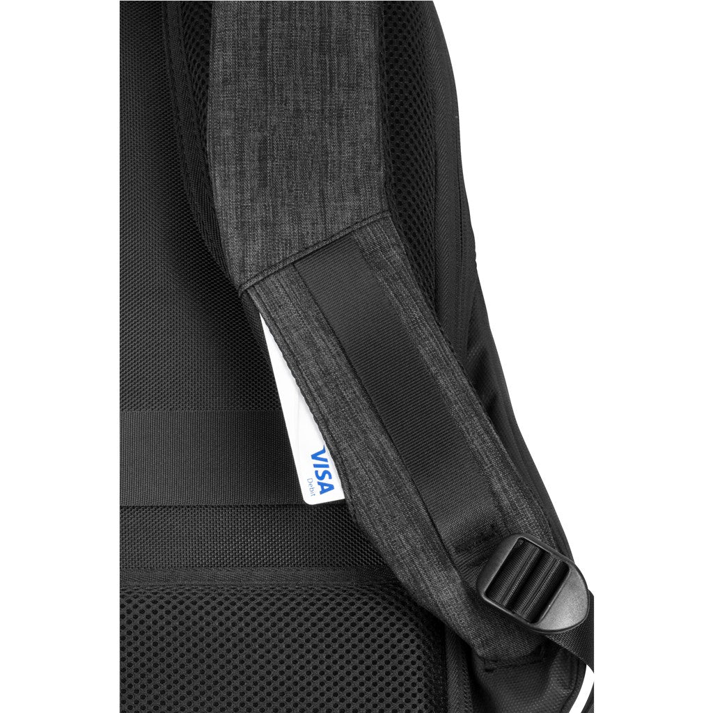 Swiss Cougar Monaco Anti-Theft Laptop Backpack in Black detail