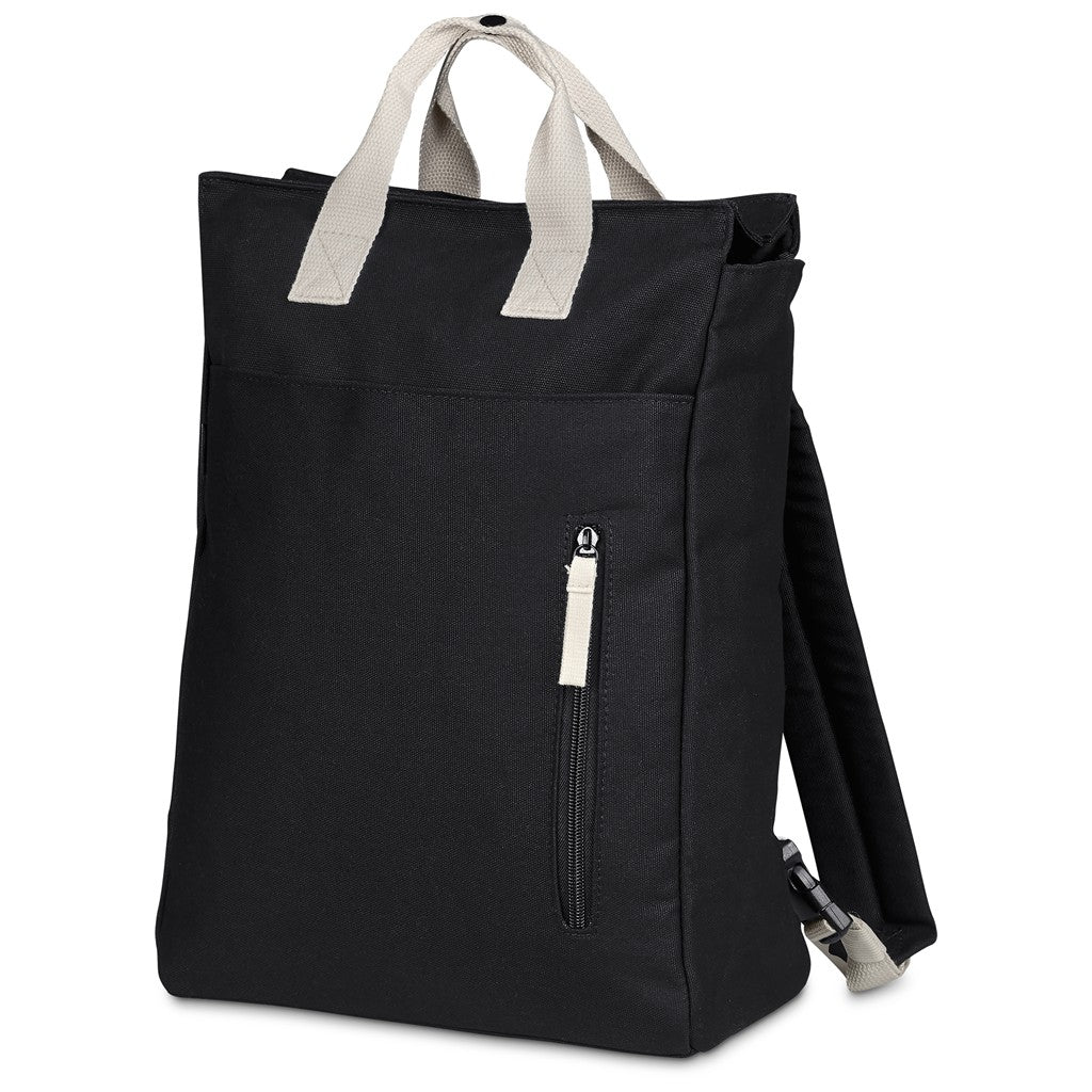 Serendipio Cityline Cotton Canvas Laptop Backpack in Black