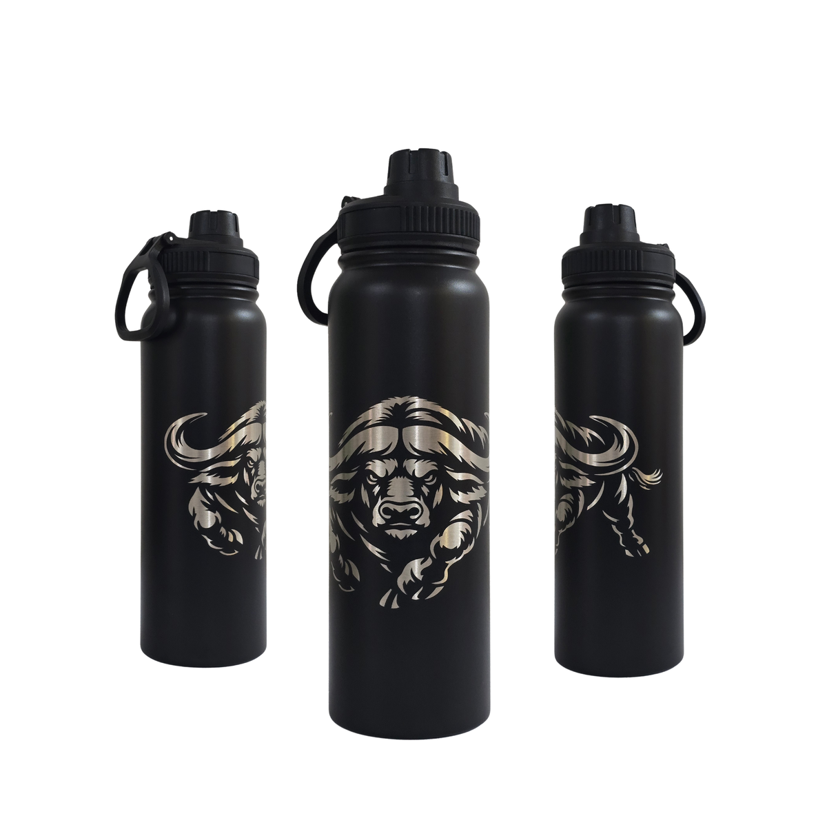 Buffalo engraved stainless steel water bottle 750ml - fourth view
