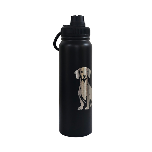 Dachshund engraved stainless steel water bottle 750ml - second view