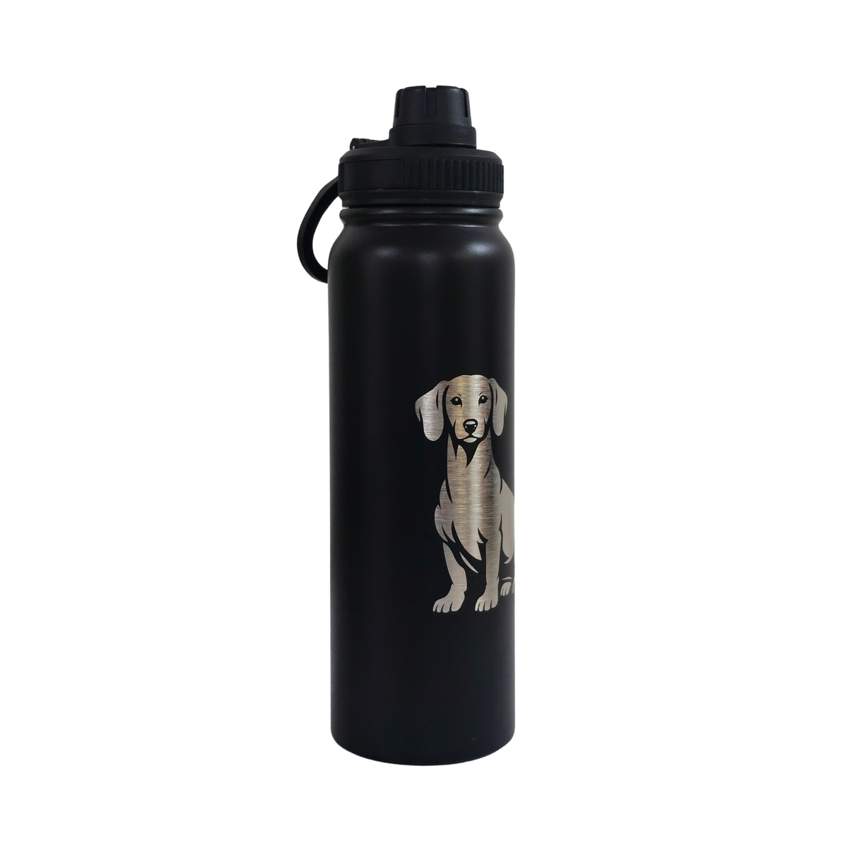 Dachshund engraved stainless steel water bottle 750ml - second view