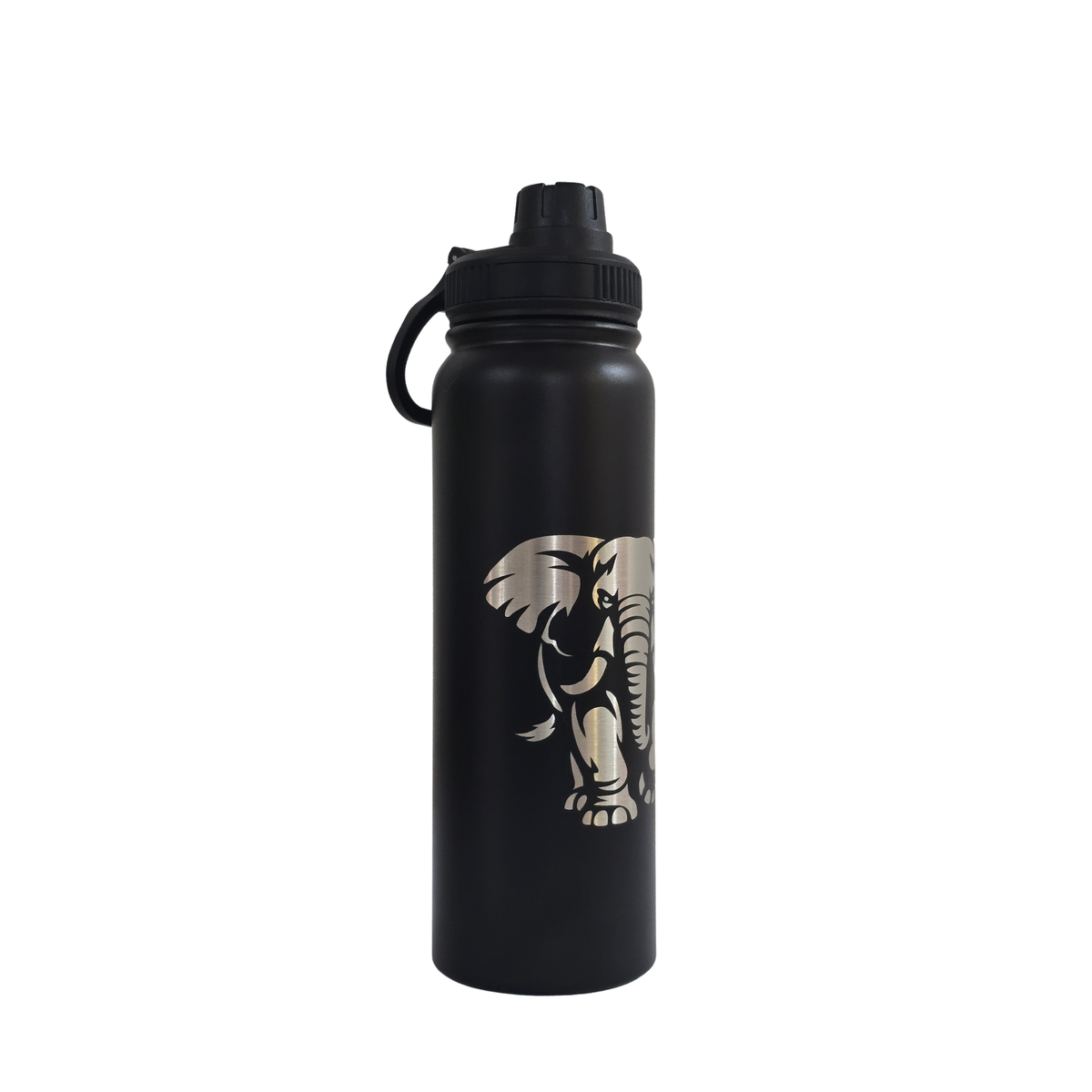 Elephant engraved stainless steel water bottle 750ml - second view
