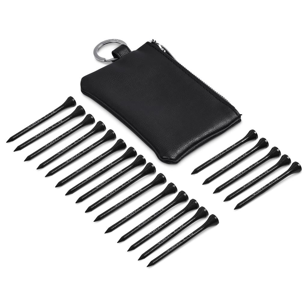 Alex Varga Dinero Pouch and Tees Golf Set Black
