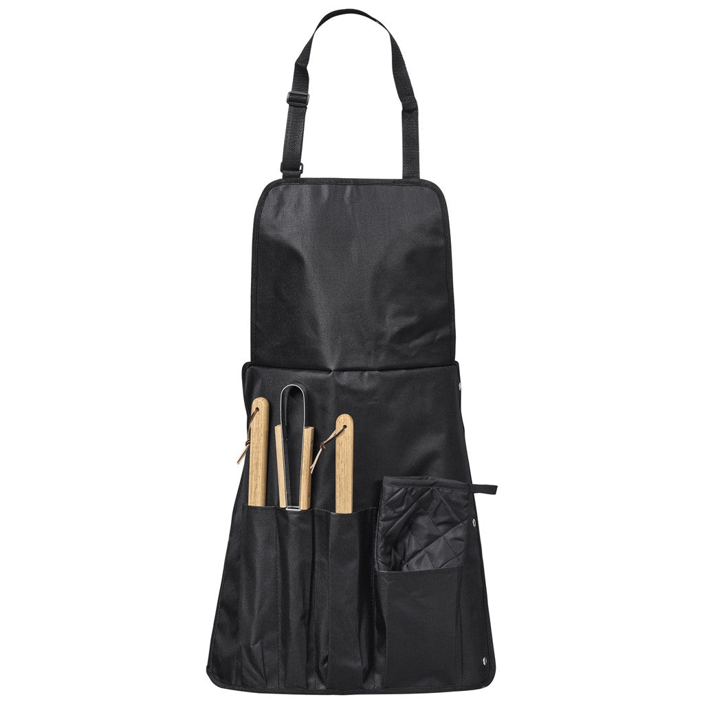 Altitude Griller 4-Piece Braai Apron Set Black