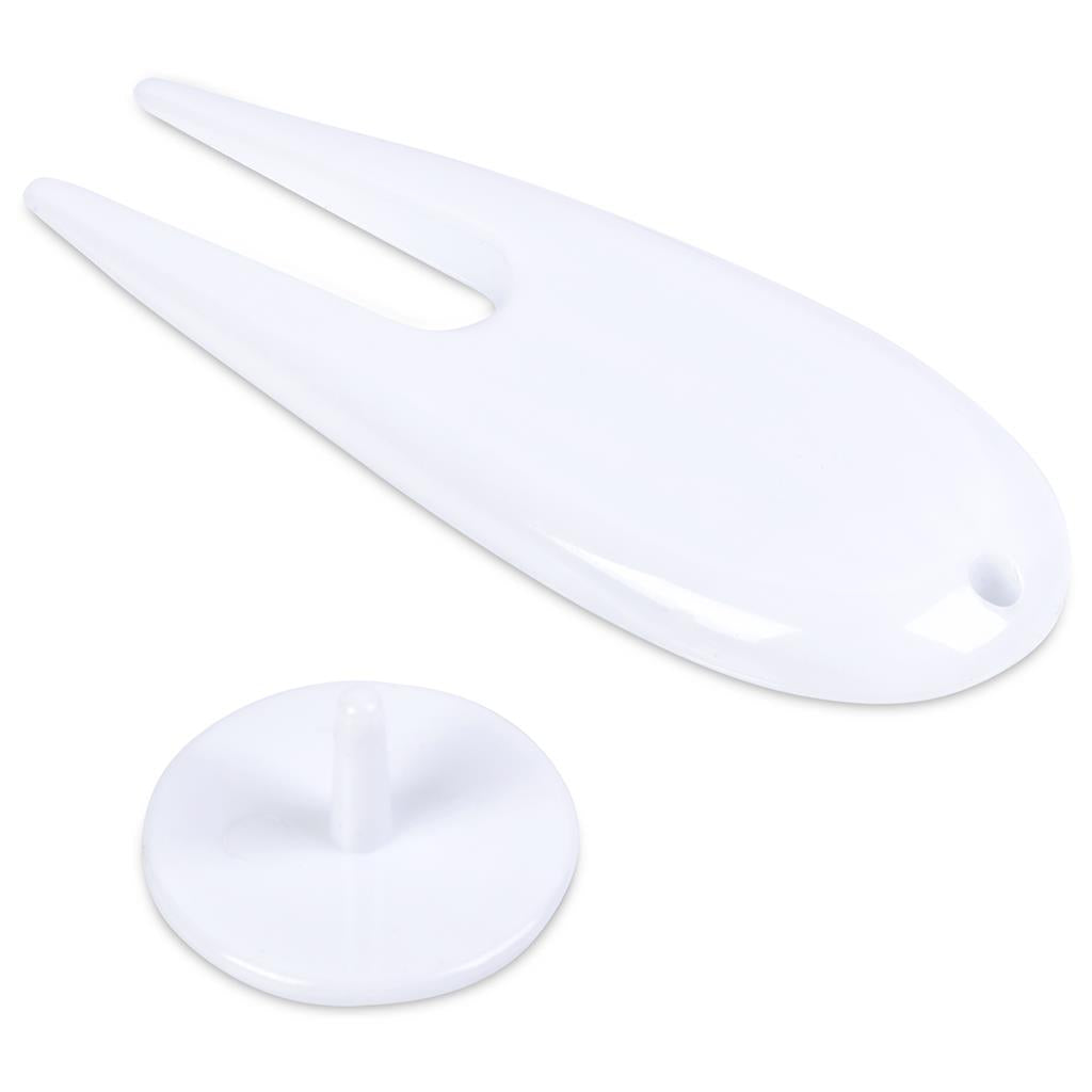 Altitude Turf Divot Tool & Ball Marker Solid White