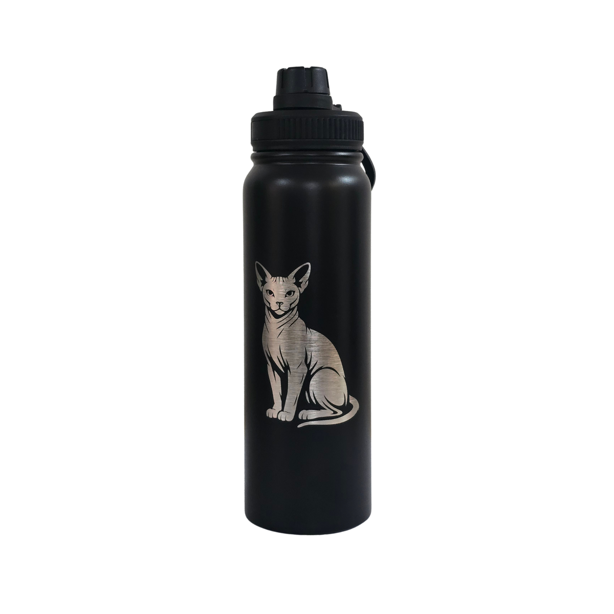 Sphynx engraved stainless steel water bottle 750ml - third view