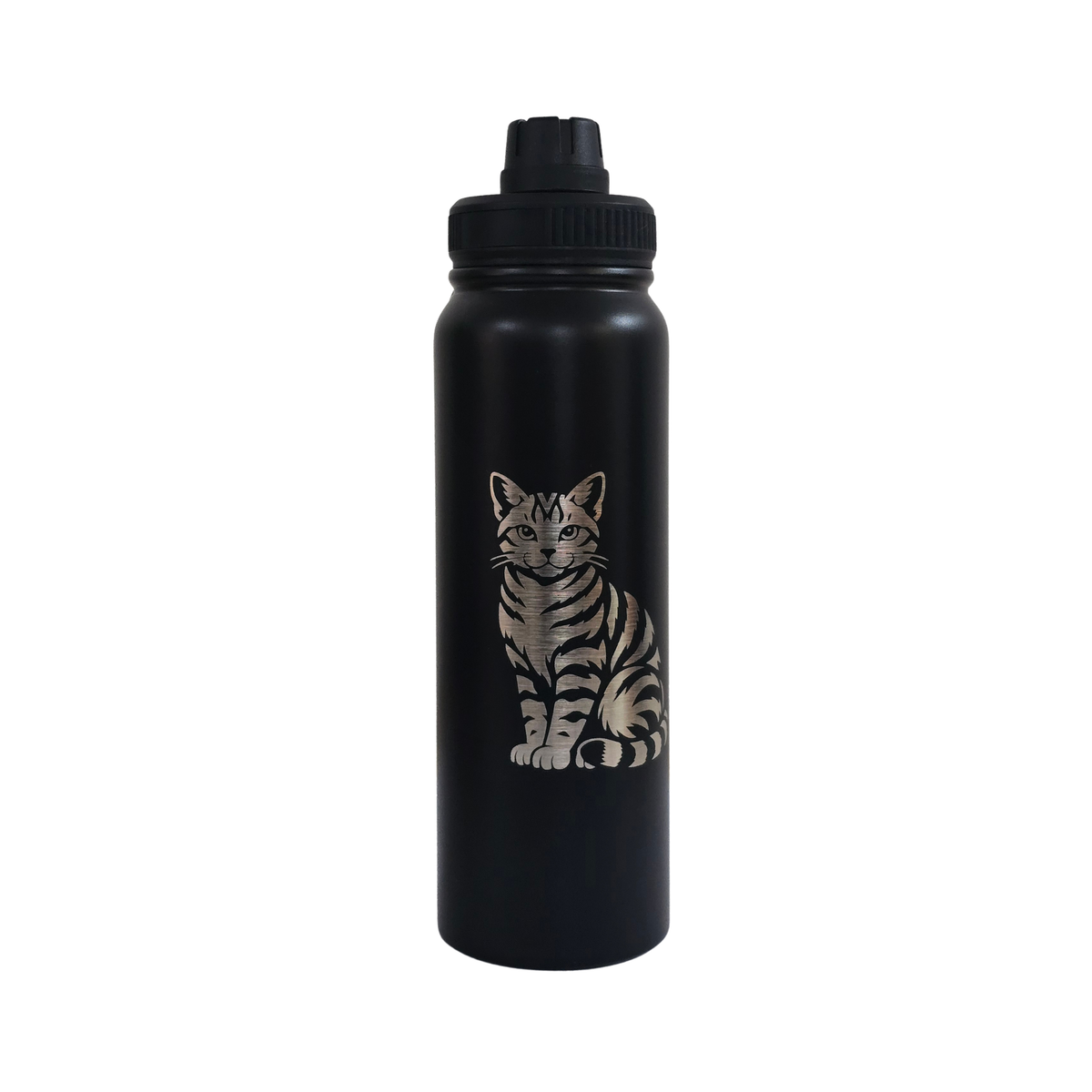 The Whisker Tales stainless steel water bottle collection - laser-engraved Siamese cat bottle