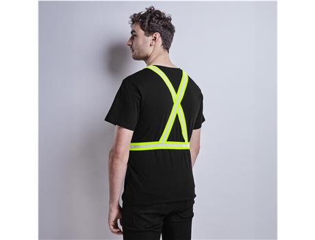 Hi-Viz Reflective Safety Belt - Yellow worn