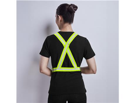 Hi-Viz Reflective Safety Belt - Yellow worn
