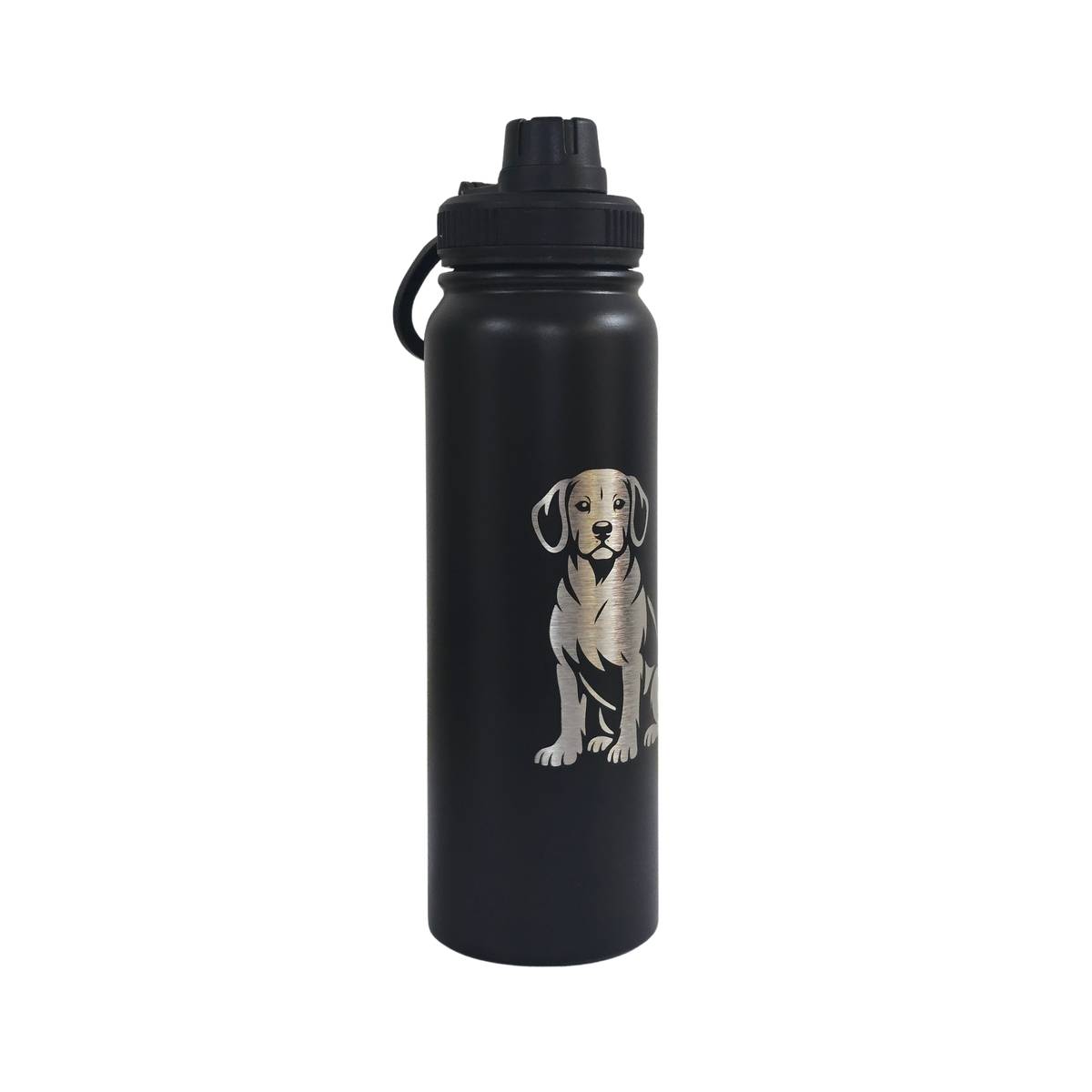Beagle engraved stainless steel water bottle 750ml - second view