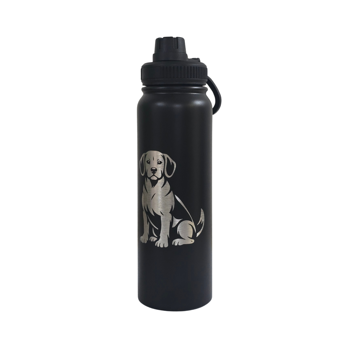 Beagle engraved stainless steel water bottle 750ml - third view