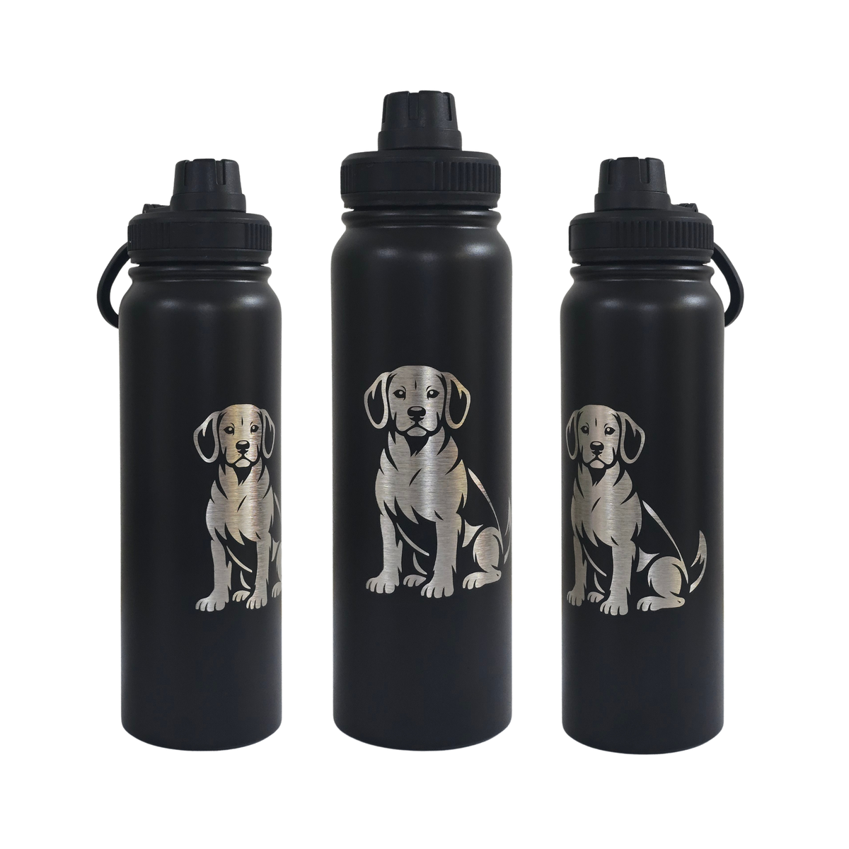 Beagle engraved stainless steel water bottle 750ml - fourth view