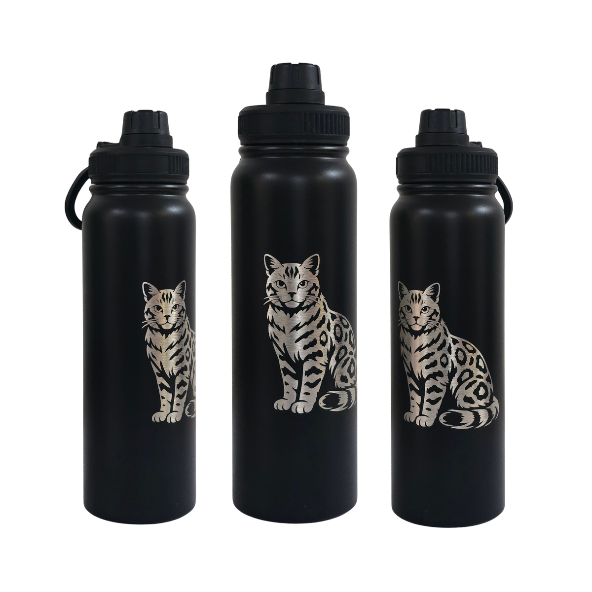 Bengal engraved stainless steel water bottle 750ml - fourth view