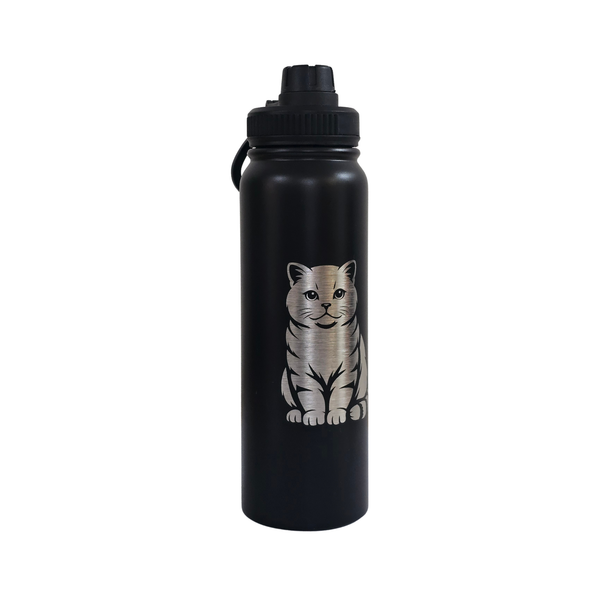 Stainless Steel Water Bottle - 750ml - British Shorthair