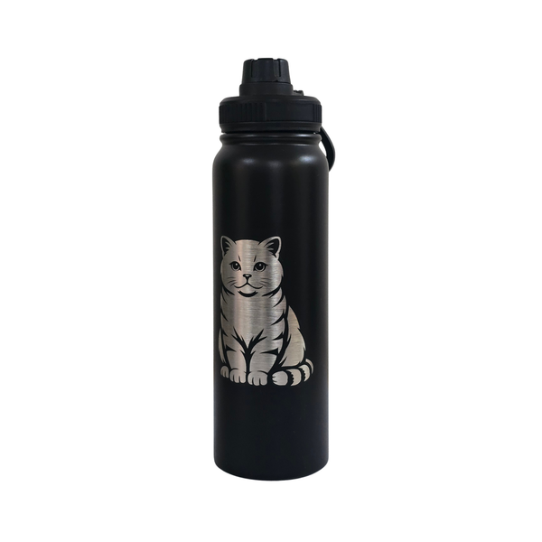 Stainless Steel Water Bottle - 750ml - British Shorthair