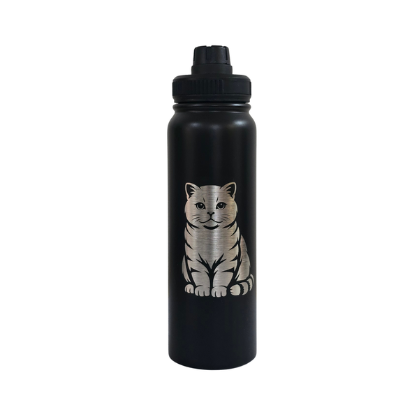 Stainless Steel Water Bottle - 750ml - British Shorthair