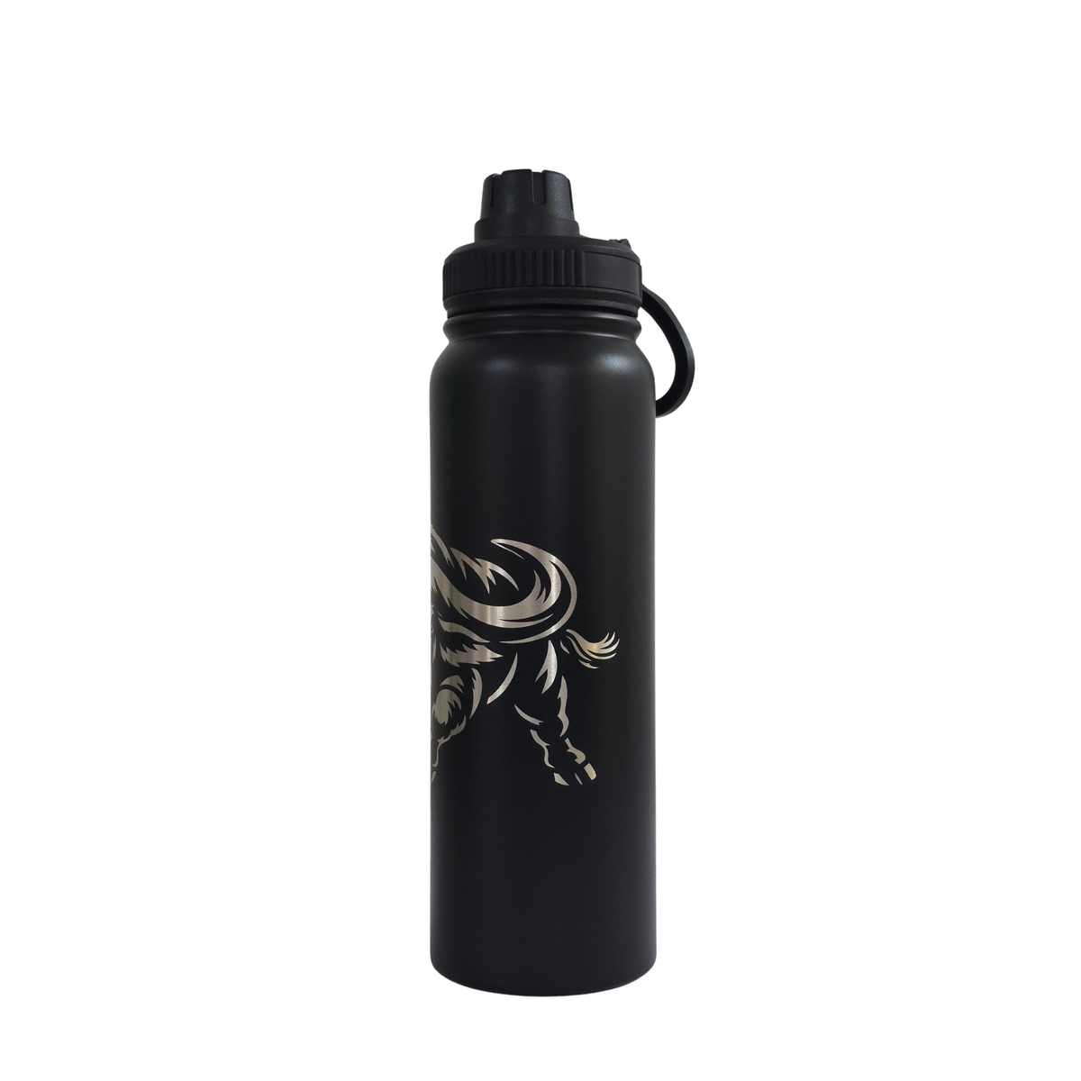 Buffalo engraved stainless steel water bottle 750ml - third view