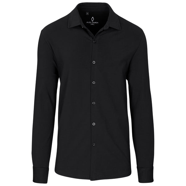 Mens Long Sleeve Alex Varga Cronus Knitted Shirt