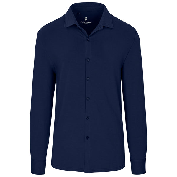 Mens Long Sleeve Alex Varga Cronus Knitted Shirt
