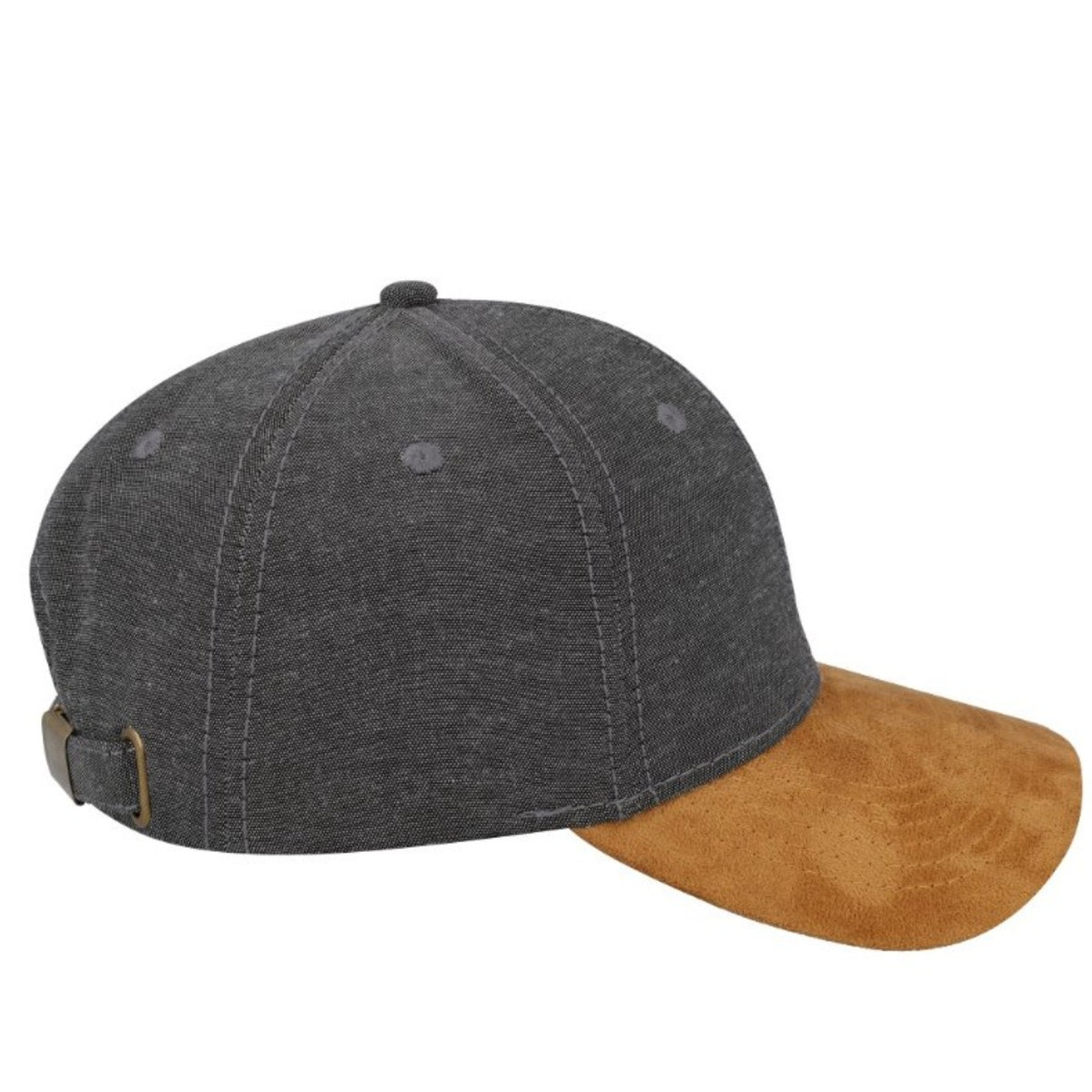 Chambray/Suede 6 Panel Cap