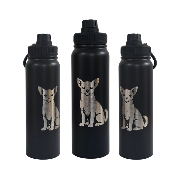 Stainless Steel Water Bottle - 750ml - Chihuahua