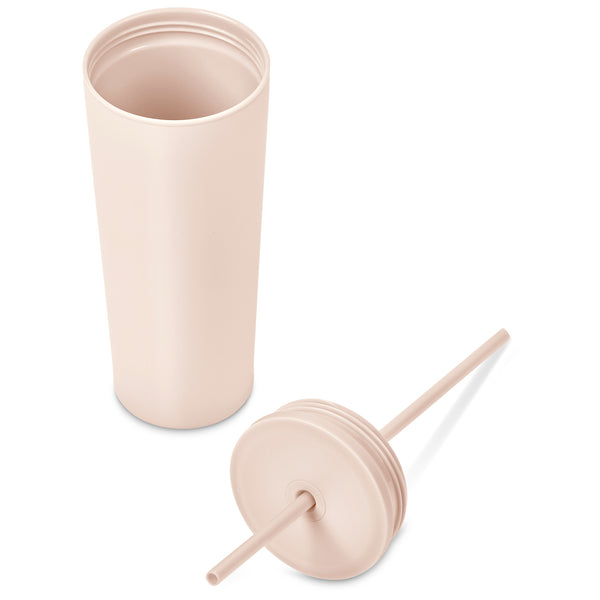 Kooshty Concorde Stainless Steel & Plastic Double-Wall Tumbler & Straw - 720ml