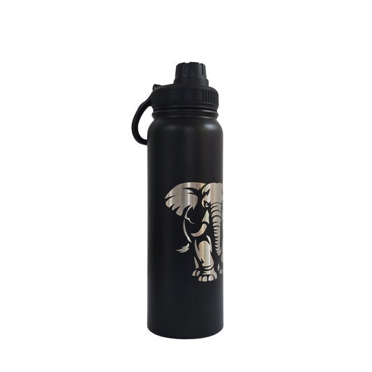 Elephant engraved stainless steel water bottle 750ml - second view