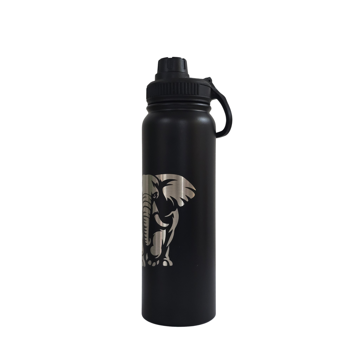 Elephant engraved stainless steel water bottle 750ml - third view