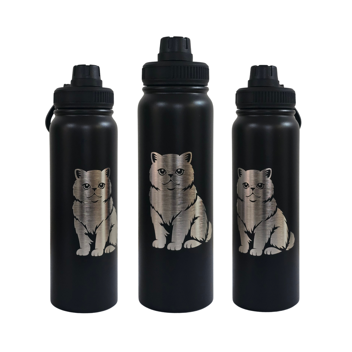 Exotic Shorthair engraved stainless steel water bottle 750ml - fourth view