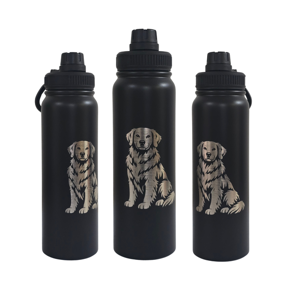Stainless Steel Water Bottle - 750ml - Golden Retriever