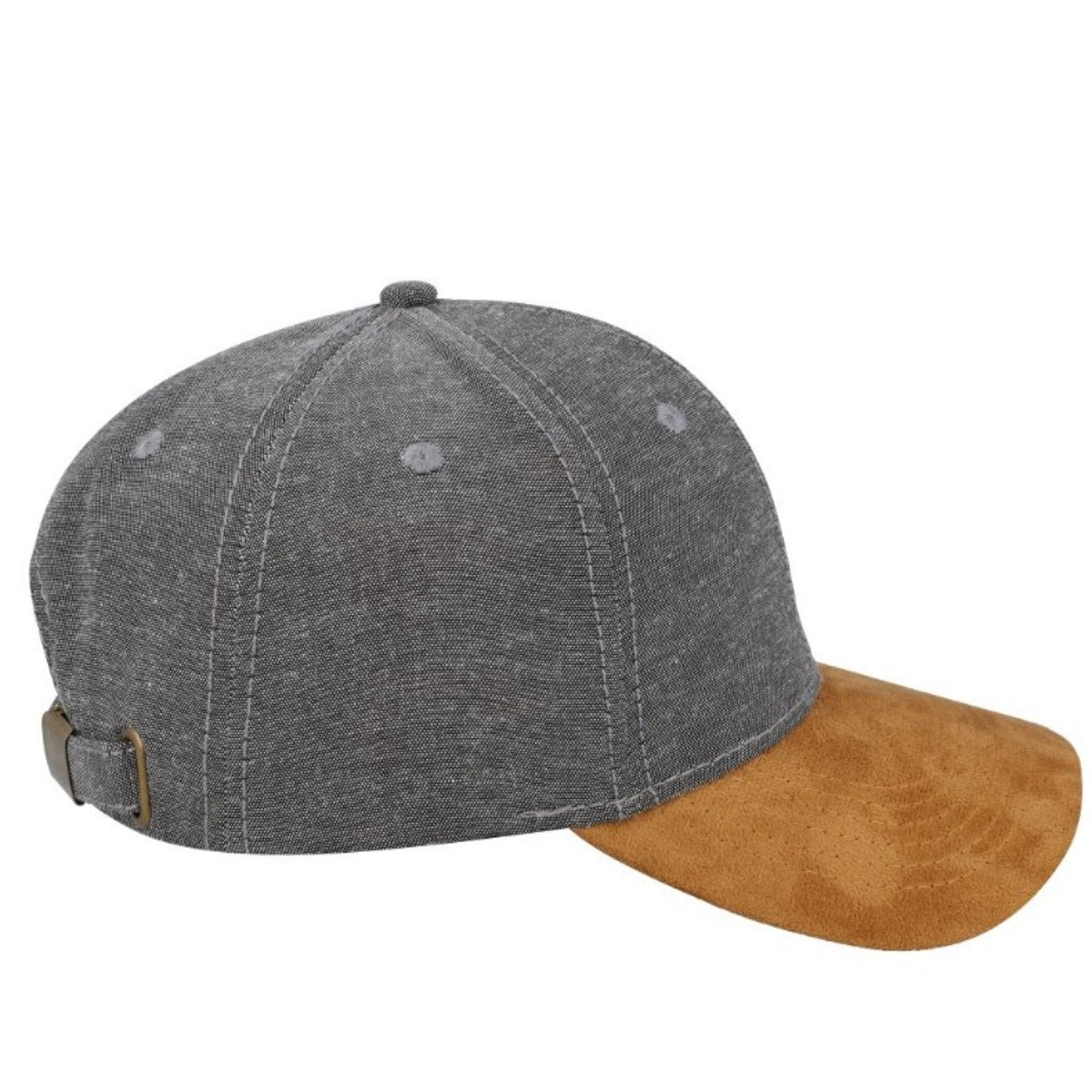 Chambray/Suede 6 Panel Cap