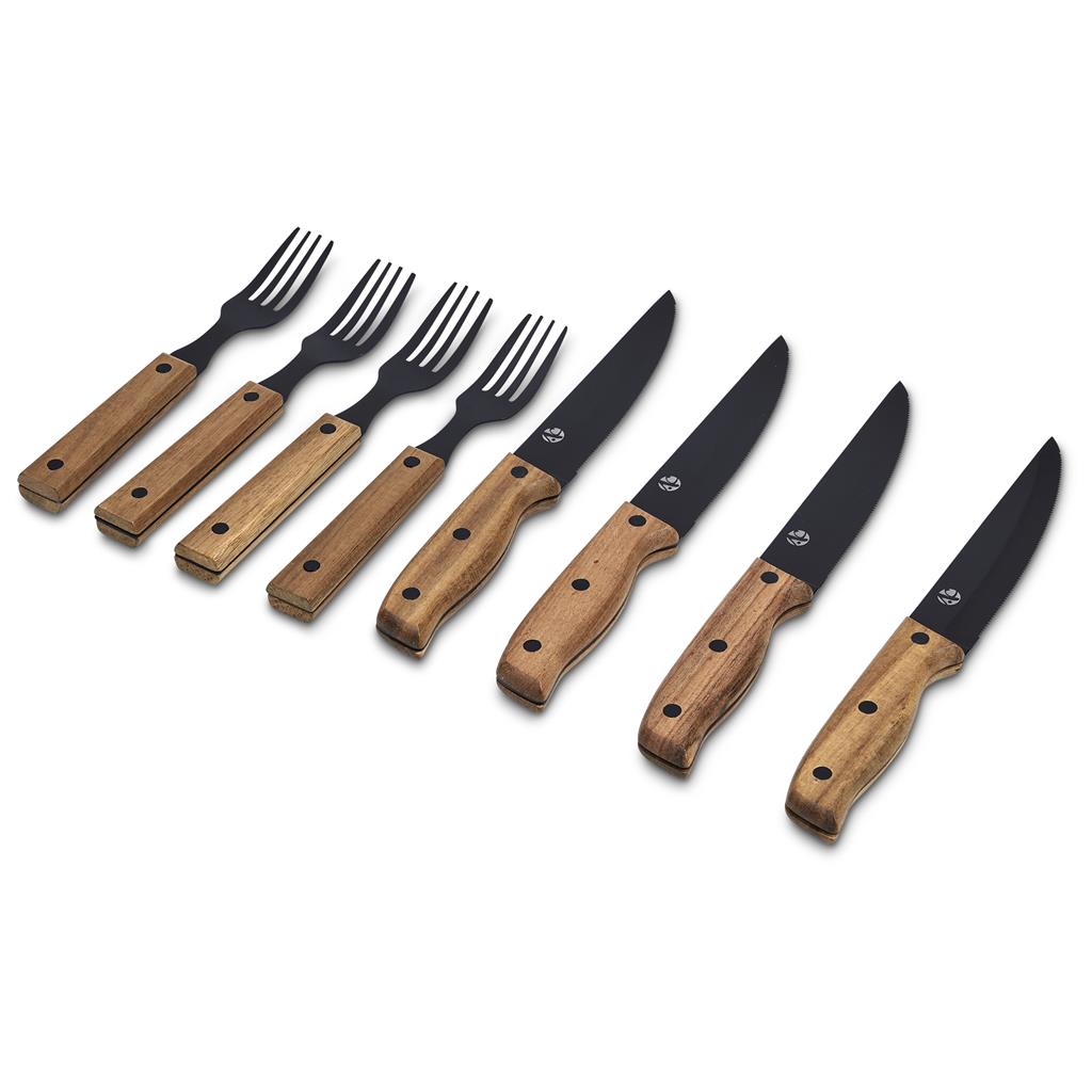 Andy Cartwright Ermelo Steak Knife and Fork Set Black