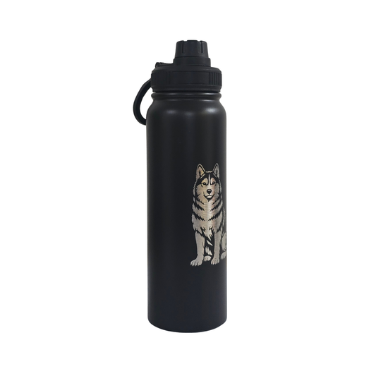 Husky engraved stainless steel water bottle 750ml - second view