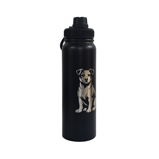 Jack Russell engraved stainless steel water bottle 750ml - second view