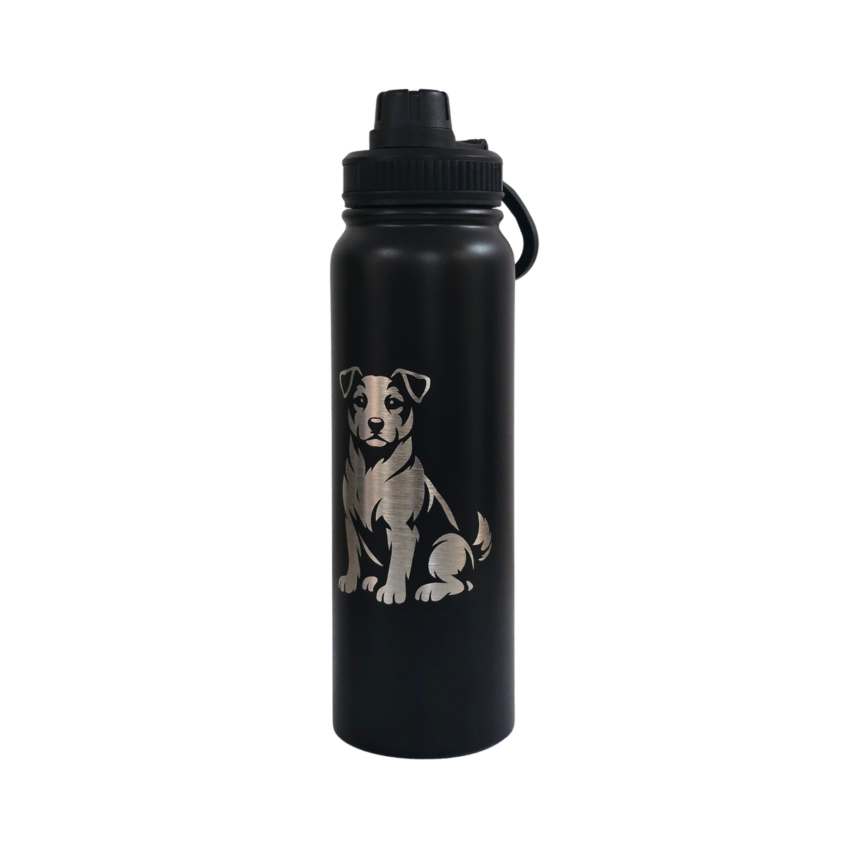 Jack Russell engraved stainless steel water bottle 750ml - third view