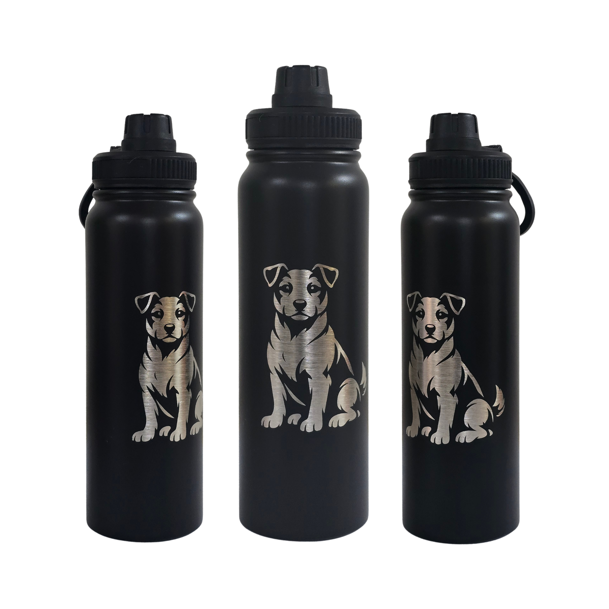 Jack Russell engraved stainless steel water bottle 750ml - fourth view