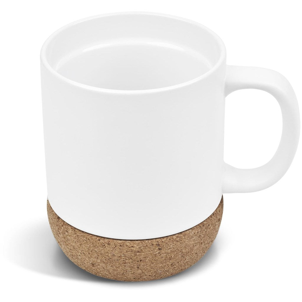 Serendipio Sienna Cork & Ceramic Coffee Mug - 340ml - Solid White