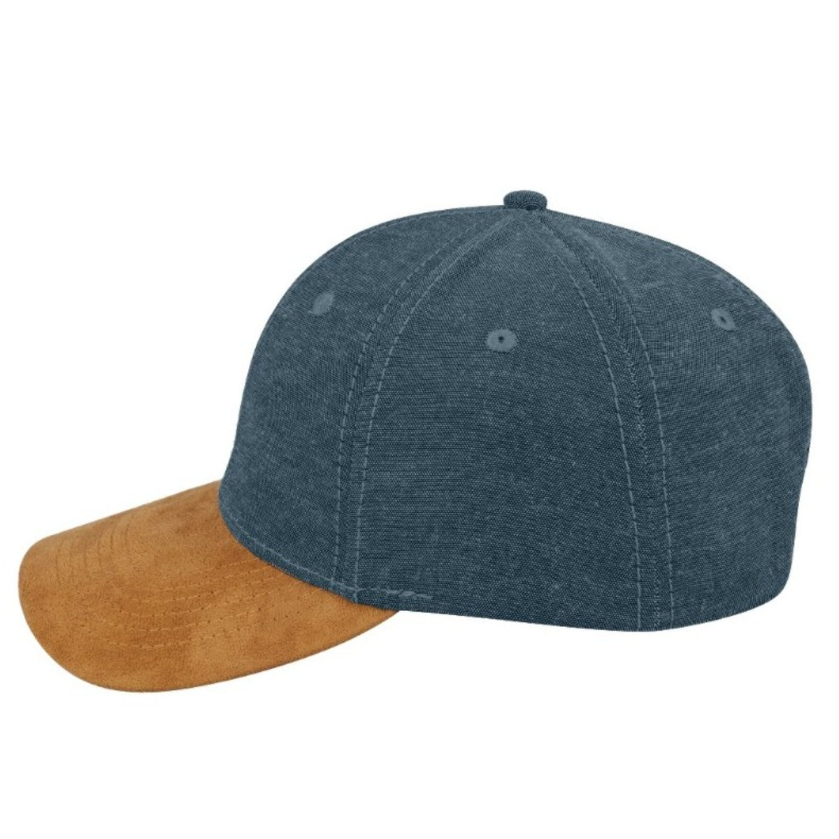 Chambray/Suede 6 Panel Cap