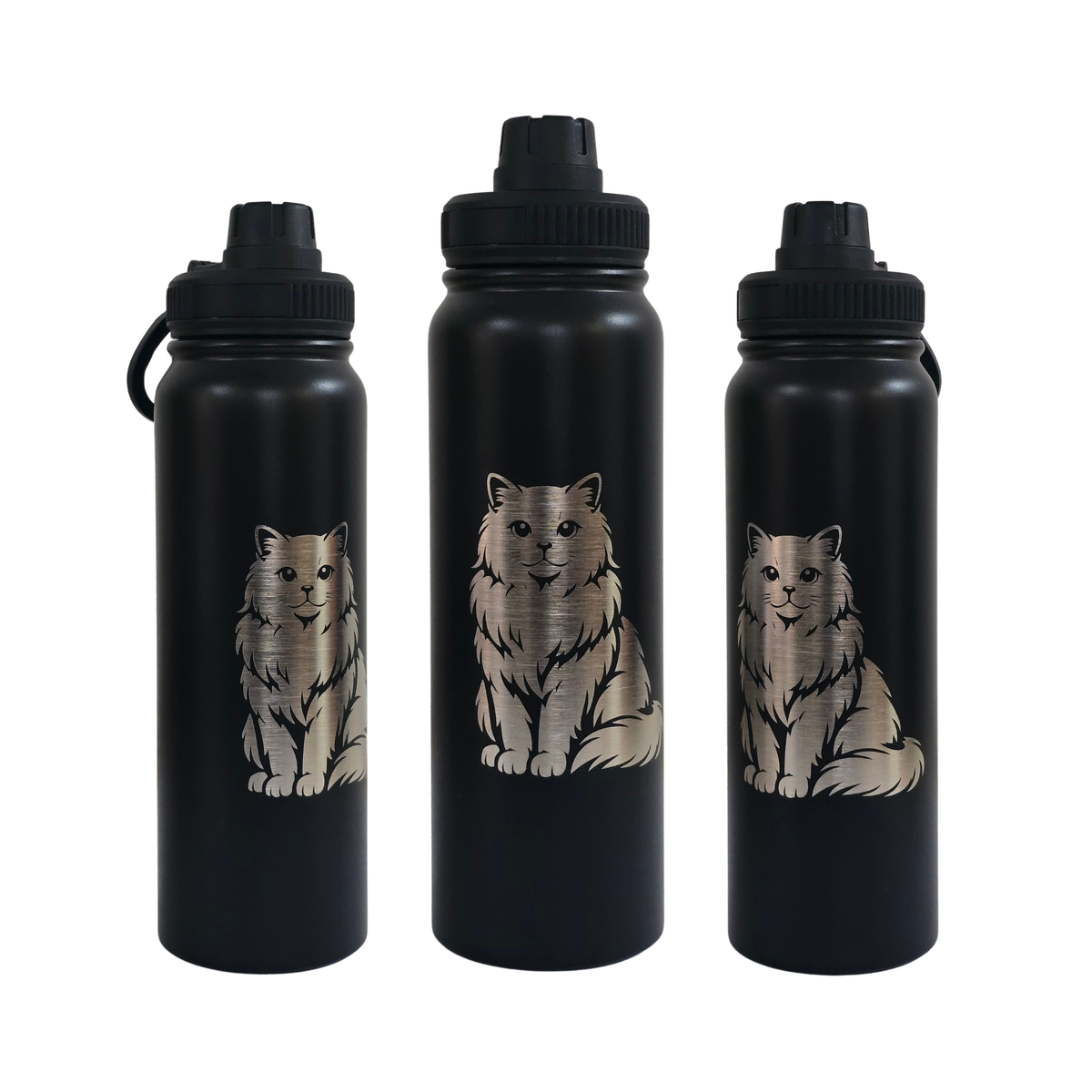 Ragdoll engraved stainless steel water bottle 750ml - fourth view