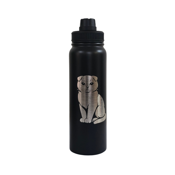 Stainless Steel Water Bottle - 750ml - Scottish Fold