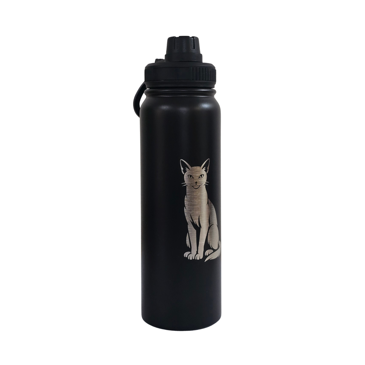 Siamese engraved stainless steel water bottle 750ml - second view