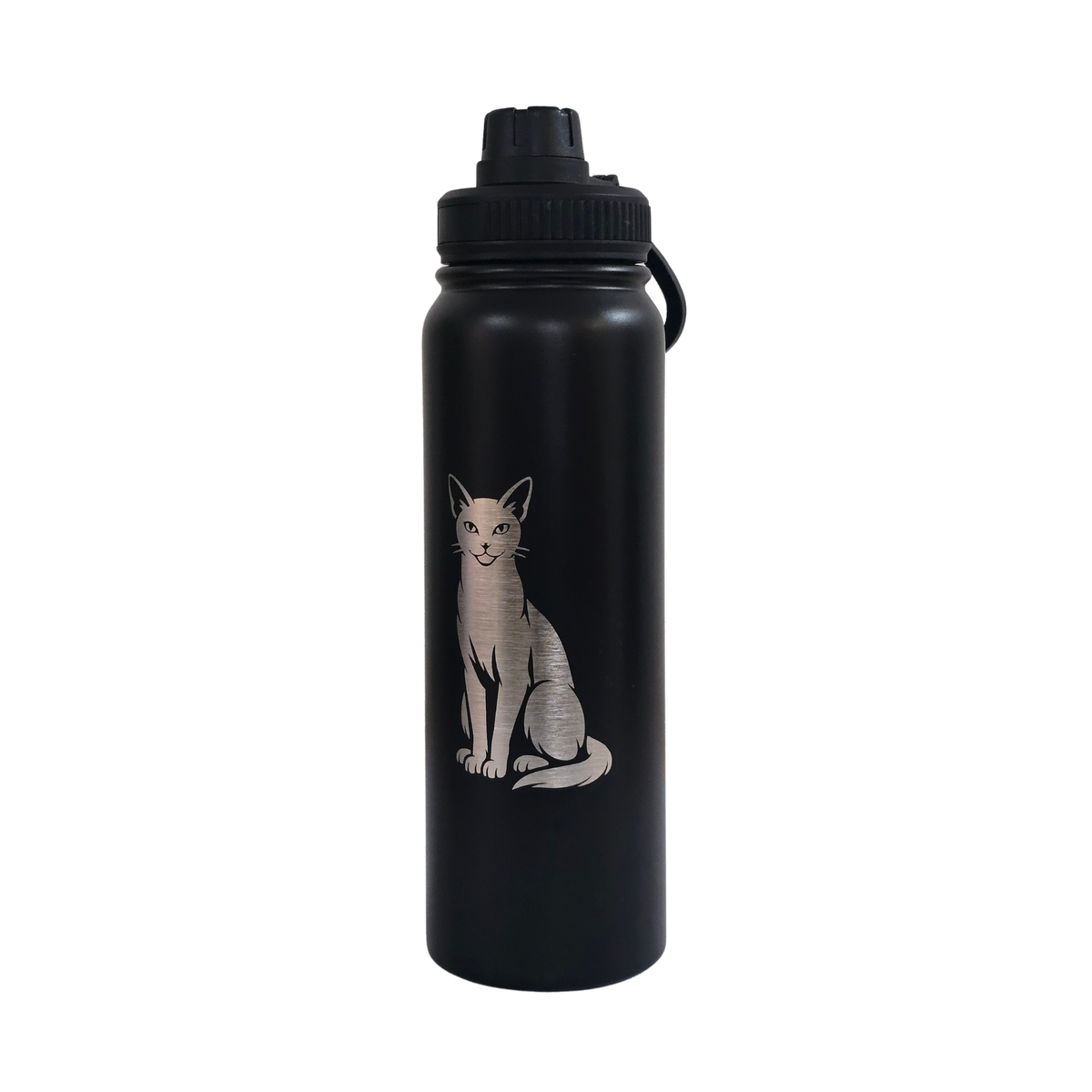 Siamese engraved stainless steel water bottle 750ml - third view