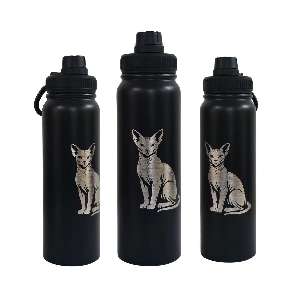 Sphynx engraved stainless steel water bottle 750ml - fourth view