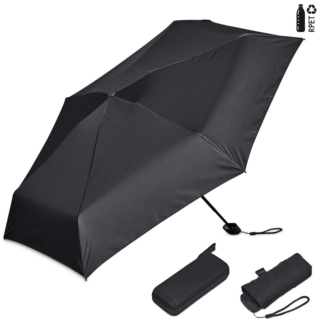 Serendipio Salem Recycled PET Compact Umbrella with EVA Pouch - Black